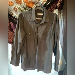 Large CK Grey button up